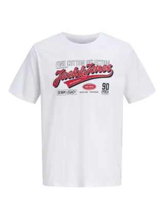 JACK&JONES - JJELOGO TEE SS O-NECK 2 COL AW26 SN White - Gr. - L