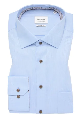 ETERNA - Hemd Natté Langarm hellblau - Gr. - 48/Langarm - 65cm