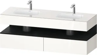 Duravit Qatego Einbauwaschtisch mit Konsolenwaschtischunterbau Weiß Hochglanz 1600x550x600 mm - QA47 QA4797016220010