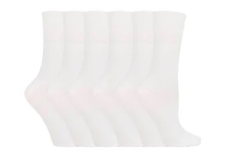 Gentle Grip - 6 Paar Damen Gentle Grip nicht elastische Socken - GG67 Weiß