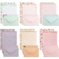FOUORTUNATE-BEE Briefpapier Briefpapier Set 54 tlg mit Umschlägen für Einladung Hochzeit, 54 tlg Briefpapier Set 36 Blätter 18 Umschläge für Briefe & Karten