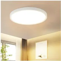 Nettlife LED Deckenleuchte Flach Schwarz 18cm 15W Küchenlampe Rund, LED fest integriert, 3000K Flurlampe für Schlafzimmer Flur