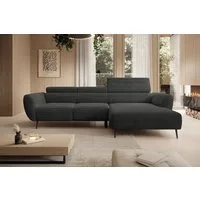 WERK2 Ecksofa Alisson 277 x 174 cm modern und bequem, Cord, L-Form, XXL, elektrische Sitztiefenverstellung, Schlaffunktion