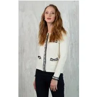 Passioni Cardigan Strickjacke mit verzierten Bordendetails