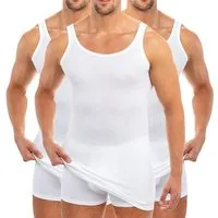 HERMKO Unterhemd 3007 (Pack, 3er) 100 % BIO-Baumwolle extralanges Tank Top (10 cm) hergestellt in EU