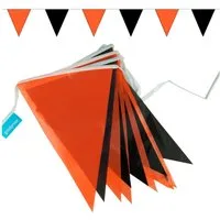 Goodymax Hängedekoration Wimpelkette 10 m Orange-Schwarz (Orange-Schwarz, 1 Wimpelkette), 20 Wimpel