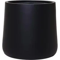 VIVANNO Blumentopf Fiberglas VEKRA Rund - Schwarz Matt (1 St), 42x40 cm