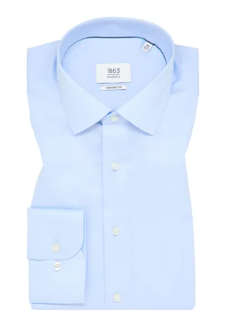 ETERNA - Luxury Shirt Twill Langarm hellblau - Gr. - 42/Langarm - 65cm