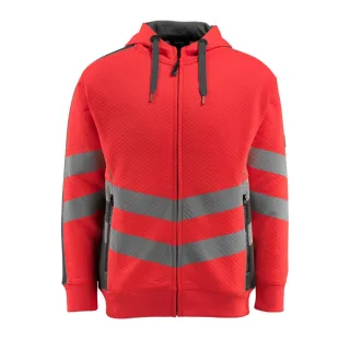 MASCOT Corby Kapuzensweatshirt mit Reißverschluss SAFE SUPREME Hi-vis Rot / Dunkelanthrazit 4XL - 50138-932-22218-4XL