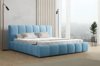 Polsterbett Doppelbett GIULIA Komplettset 160x200cm Stoff Magic Velvet Sky