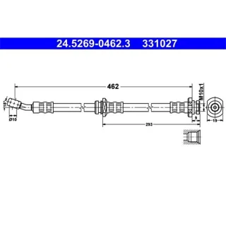 ATE Bremsschlauch vorne Nissan Micra K11