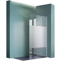 SONNI Walk-in-Dusche Walk in Duschwand Teilsatiniert Glas 80cm-120cm Glas Dusche, Teilsatiniert Glas