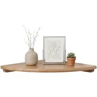 relaxdays Eckregal Wand Walnussholz, natur, 40 cm