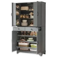 SeedWave Buffet 181cm Küchenschrank mit Verstellbaren Fächer, Ausziehbaren Tabletts Moderner Hochschrank mit Türablagen, 2 Schubladen