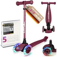 KINNAZ Dreiradscooter ab 2 Jahre LED, faltbar, Höhe flexibel, Kinderoller, Scooter, Roller, (Kinderroller, kinnaz ONE), Händler aus Hamburg