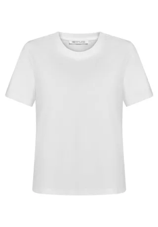 Betty & Co - Basic T-Shirt mit kurzem Schnitt weiß - Gr. - M