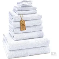 NatureMark Handtuch Set 10 tlg. Frottier Handtuch-Set, 100% Baumwolle (10-St), 4X Handtücher, 2X Duschtücher, 2X Gästetücher, 2X Waschhandschuhe