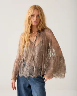 Summum - Top Soft lace taupe - Gr. - 36