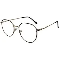 LUXXADA Sonnenbrille (Eckige Anti Blau Licht Brille Hexagon Form Metallbrille Brillenbeutel) PC Computerbrille Anti Blue Light Gläser Panto Brille