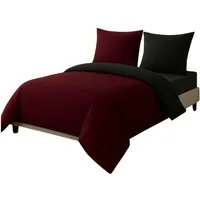 Leonado Vicenti Bettwäsche Luxus Satin-Bettwäsche aus 100 % Baumwolle, Satin, 2 teilig, Wendebettwäsche, hochwertig, dezenter Glanz, Unifarben, Anthrazit