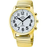 MASTER TIME Funkuhr Sprechende Funkuhr MTGA-10941-12Z, Quarzuhr, Armbanduhr, Herrenuhr, analog, Flexband, Zugband