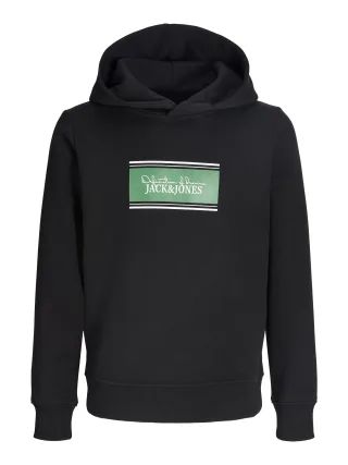 JACK&JONES - JJBUSTER SWEAT HOOD BTS SN JNR Black - Gr. - 152