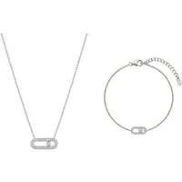 Suzan Gold Schmuckset Linkelle Schmuckset 925 Silber Vergoldet – Halskette & Armband mit