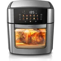 Arendo Heißluftfritteuse WLAN Multifunktionsofen 16L, Backofen, Grill, Dörrautomat, Air Fryer, 1800 W, XXL WiFi Umluft Fritteuse ohne Öl + Zubehör für Pizza Hähnchen Pommes