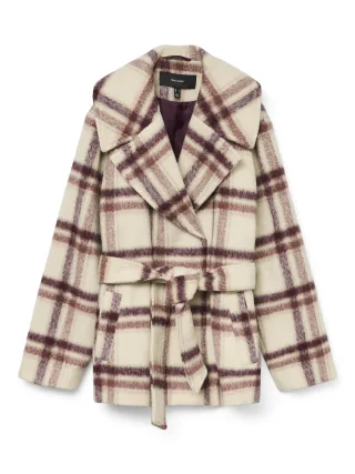 VERO MODA - VMVERA SHIRLEY CHECK JACKET BOO Oatmeal - Gr. - S