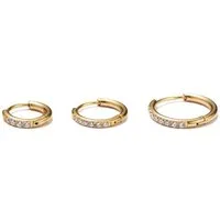 Firetti Creolen-Set Multipack Schmuck Geschenk Ohrschmuck Creolenset (Set, 3-tlg), Made in Germany - mit Zirkonia (synth)