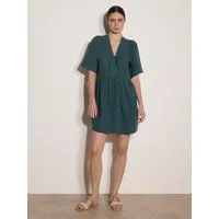 Apricot Minikleid Strukturiertes Minikleid mit Schnürung
