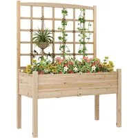 COSTWAY Blumenkasten, Hochbeet mit Rankgitter, Drainageloch, 119x60x160cm