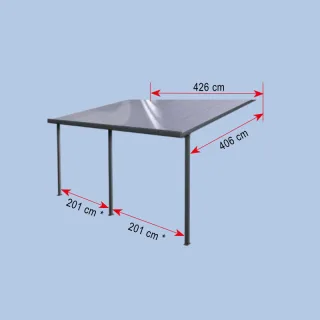 Terrassendachbausatz | Breite 4,26 m | Länge 4,06 m