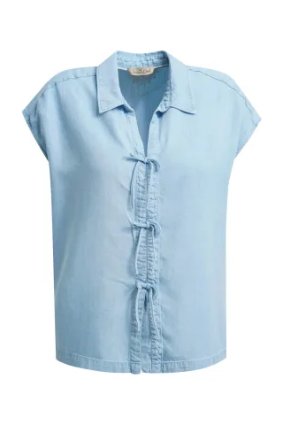 Smith&Soul - Lyocell Denim Blouse with Bows light denim - Gr. - S