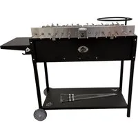 Grillpeter Holzkohlegrill Mangal Batyr 80 mit 15er Drehspieß Edelstahlmotor Spießen
