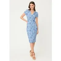 Olsen Midikleid Jerseykleid mit Allover-Dessin