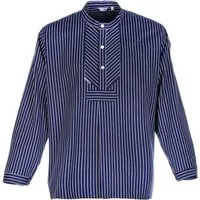 modAS Langarmhemd 1020-10 Kinder Fischerhemd "H. Mück" Breite Streifen - Hemd Finkenwerder-Stil