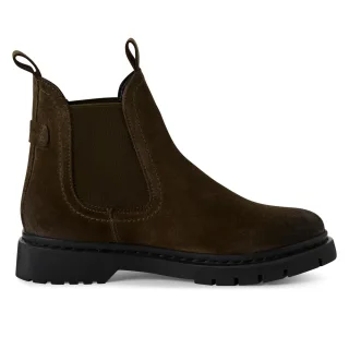 Tamaris Damen Olivgrün Wildleder Klassische Chelsea Stiefeletten