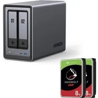 UGREEN UGREEN NASync DXP2800 & 2x SEAGATE ST8000VN004 HDD-NAS-Festplatte
