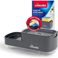 Vileda Spülmittelspender Pumpspender mit Schwammablage Polypropylen, (Set, Set), mit Schwammablage Polypropylen