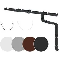 RainWay Dachrinne, Regenrinnen Komplettset (1 Dachseite) - PVC-U Kunststoff in 4 Farben, für Dachflächen < 100m² empfohlen (Komplettes Set - 6 Meter) Kunststoffrinne Entwässerung