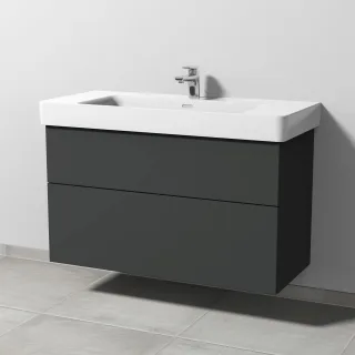 Sanipa 3way Waschtischunterbau zu Laufen Pro S Waschtisch mit 2 Auszügen, Graphit-Matt SP7701B
