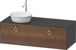 Duravit White Tulip Konsolenwaschtischunterbau wandhängend Amerikanischer Nussbaum & Graphit Matt &  WT4982L77H1