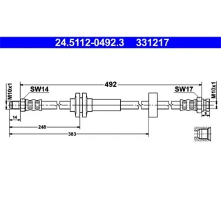 ATE Bremsschlauch vorne Citroen Fiat Peugeot 24.5112-0492.3