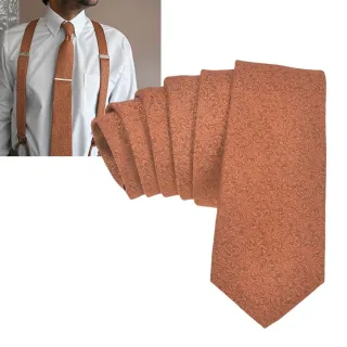 Sir Redman Krawatte Herren Barock-Muster 7x146cm Baumwoll-Mix rust. Ein nostalgisches Accessoire für festliche Anlässe und kreative Business-Outfits.