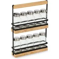 Zeller Present Gewürzständer Set, 11-tlg., Glas/Metall/Bambus, (Set, 11-tlg), hochwertig, moderner Materialmix
