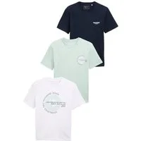 TOM TAILOR Denim T-Shirt (Packung, 3-tlg., 3-er) mit großem Druck