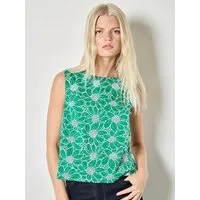 Apricot Spitzentop Top mit floraler Spitzenstickerei Gemustert