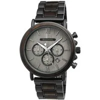 Holzwerk Chronograph Herren Designer Edelstahl & Holz Armband Uhr mit Datum, (inklusive Armbandkürzer), Holz Unikate, ideal auch als Geschenk, Quarzuhrwerk
