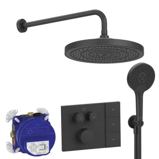 Ideal Standard Armaturen-Paket 01 Ceratherm Navigo Brausethermostat, KB, HB Silk Black, A7892XG A7892XG